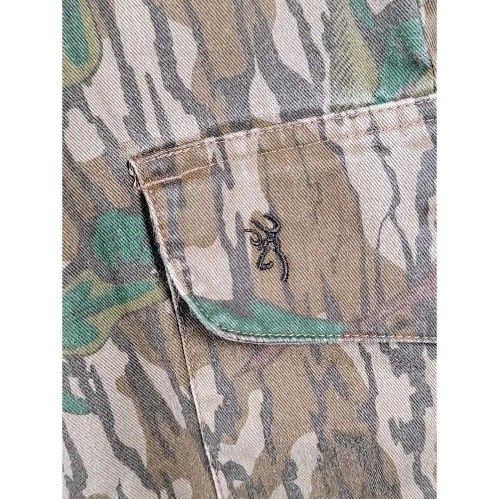 VTG Browning Mossy Oak Pants Greenleaf Camo Size 36 (Fits 34) USA Made Hunting